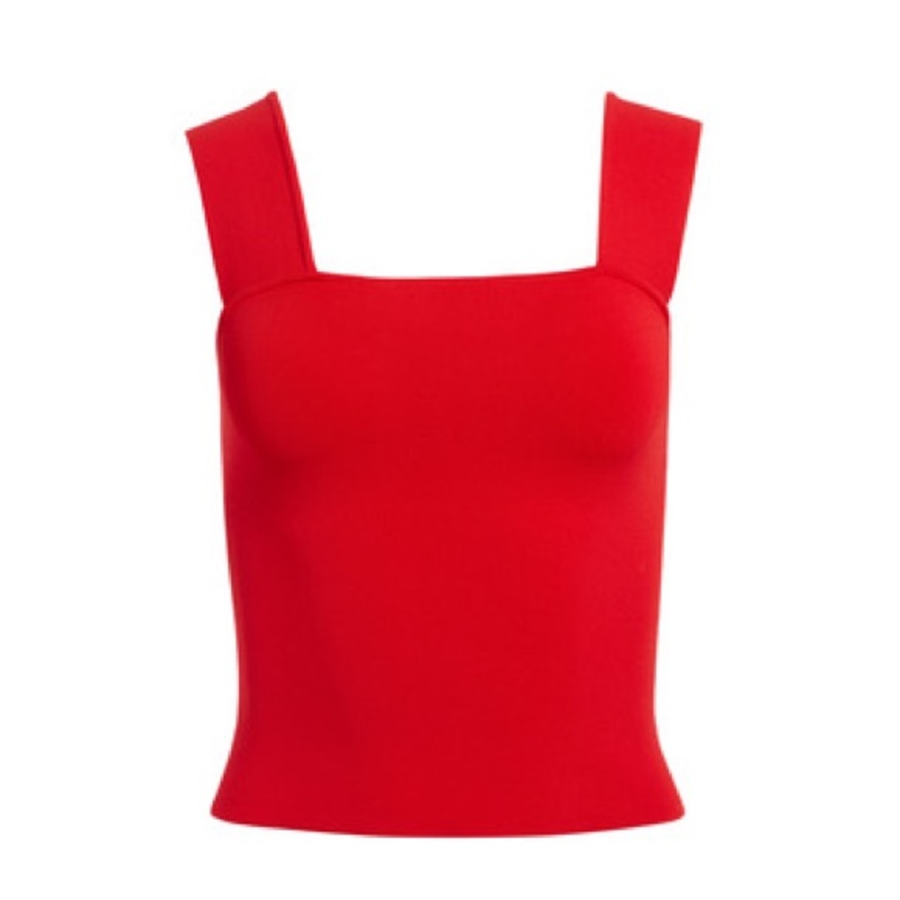 Alice + Olivia Rashida Square Neck Knit Cross Back Tank